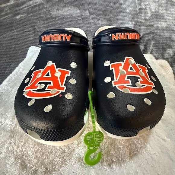 Crocs Auburn Tigers NCAA Classic Clogs Navy Blue Orange Mens 9 Womens 11‎ NEW main image 6